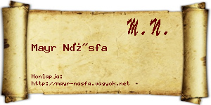 Mayr Násfa névjegykártya